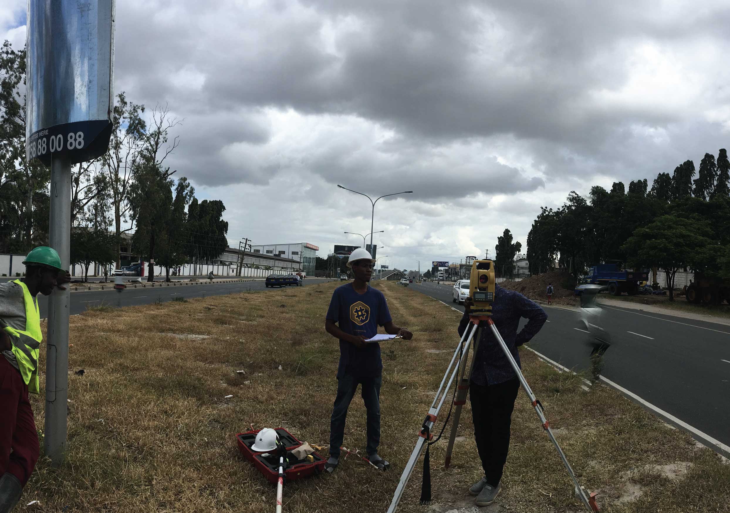 Topographical survey at Service road along Nyerere Road